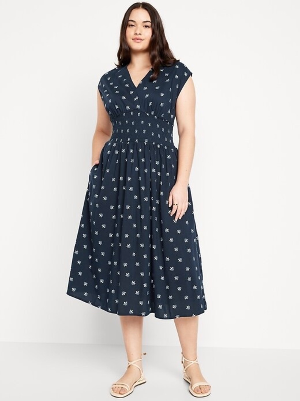 Old Navy Waist-Defined Midi Dress XS NWT